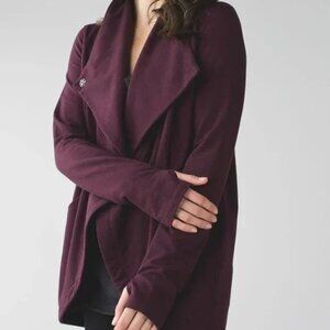 Lululemon That's A Wrap Cardigan Jacket Heathered Bordeaux Drama Plum Sz 4